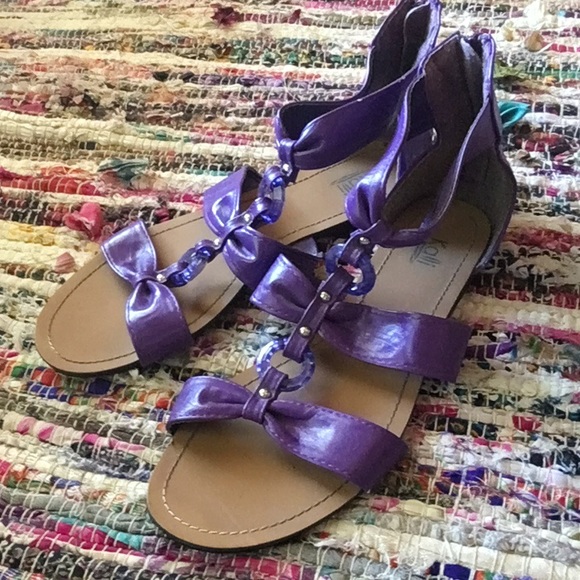 purple gladiator sandals